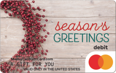 Mastercard Holly Wreath Gift Card