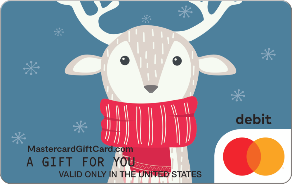 Featured Card 1 - Scarf Reindeer Mastercard Gift Card