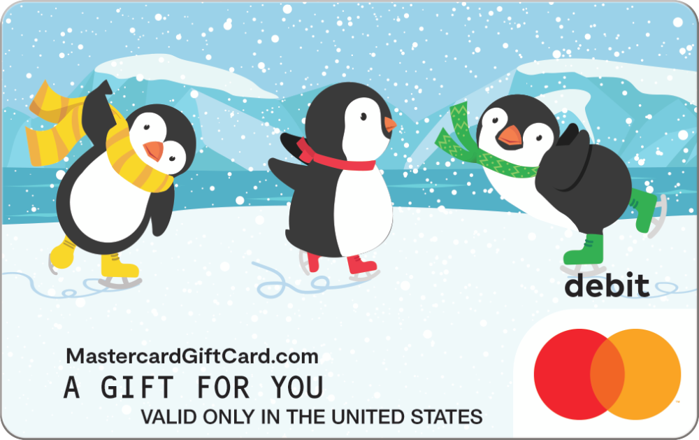 Featured Card 8 - Skating Penguin Group Mastercard Gift Card