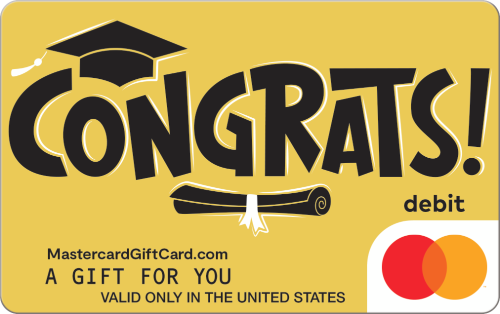 Featured Card 2 - Gold Congrats Grad Mastercard Gift Card