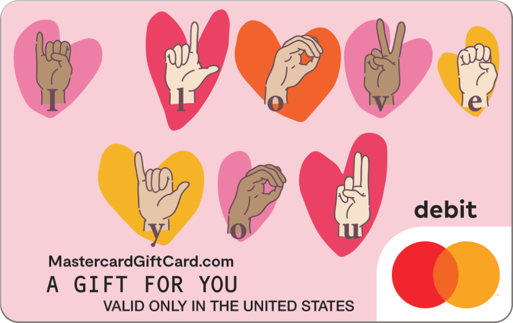 Featured Card 11 - ASL I Love You Heart Pattern Mastercard Gift Card