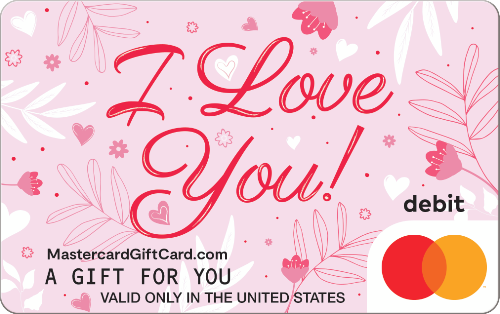 Featured Card 1 - Pink I Love You Mastercard Gift Card