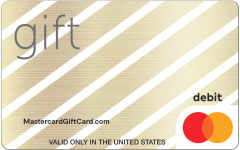 A striped gold and white gift card